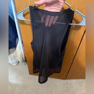 Black Lululemon tank shear back